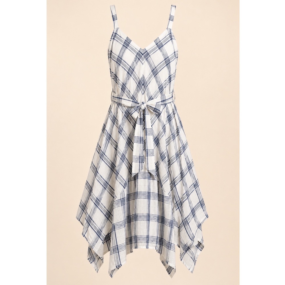 Holding‎ Horses Anthropologie Plaid Handkerchief Hem Dress XS/S Prairie Romantic